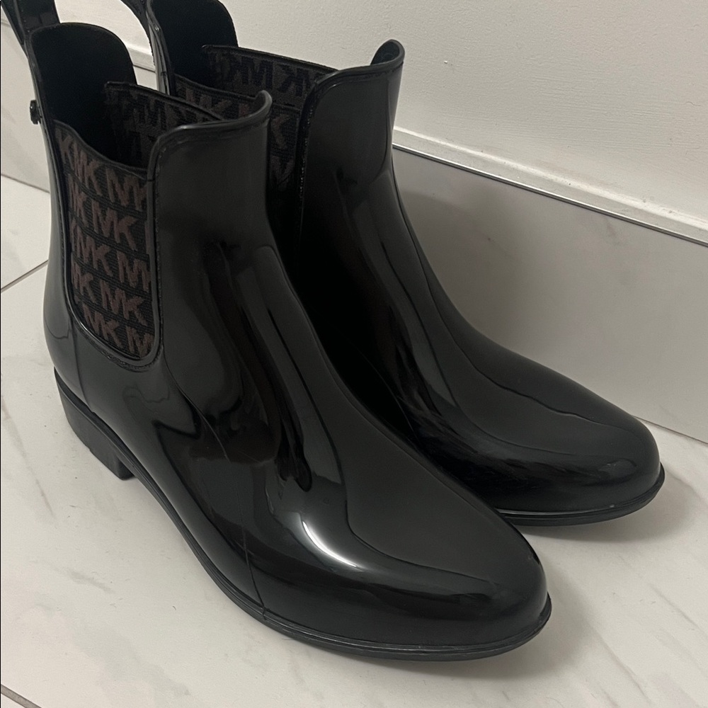 Michael Kors Glossy Black Rain Boots
